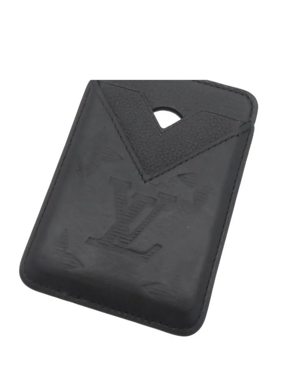 Louis Vuitton Card Case Magnet Black Monogram Shadow